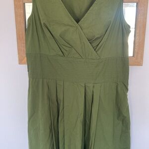 eShakti Green Sleeveless Dress